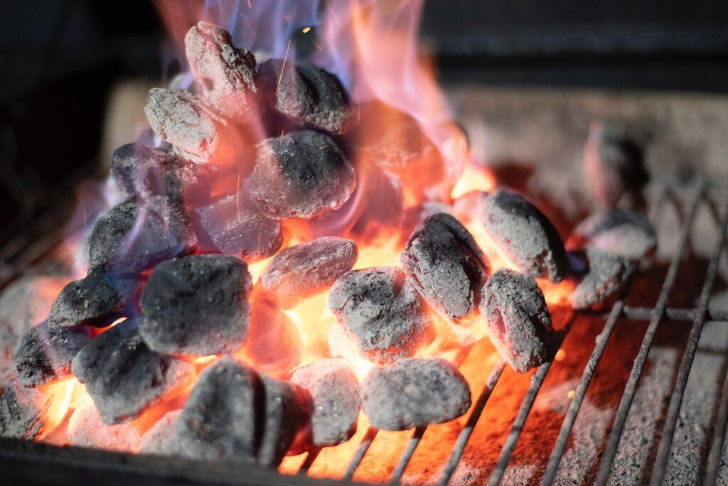 charcoal grilling meat